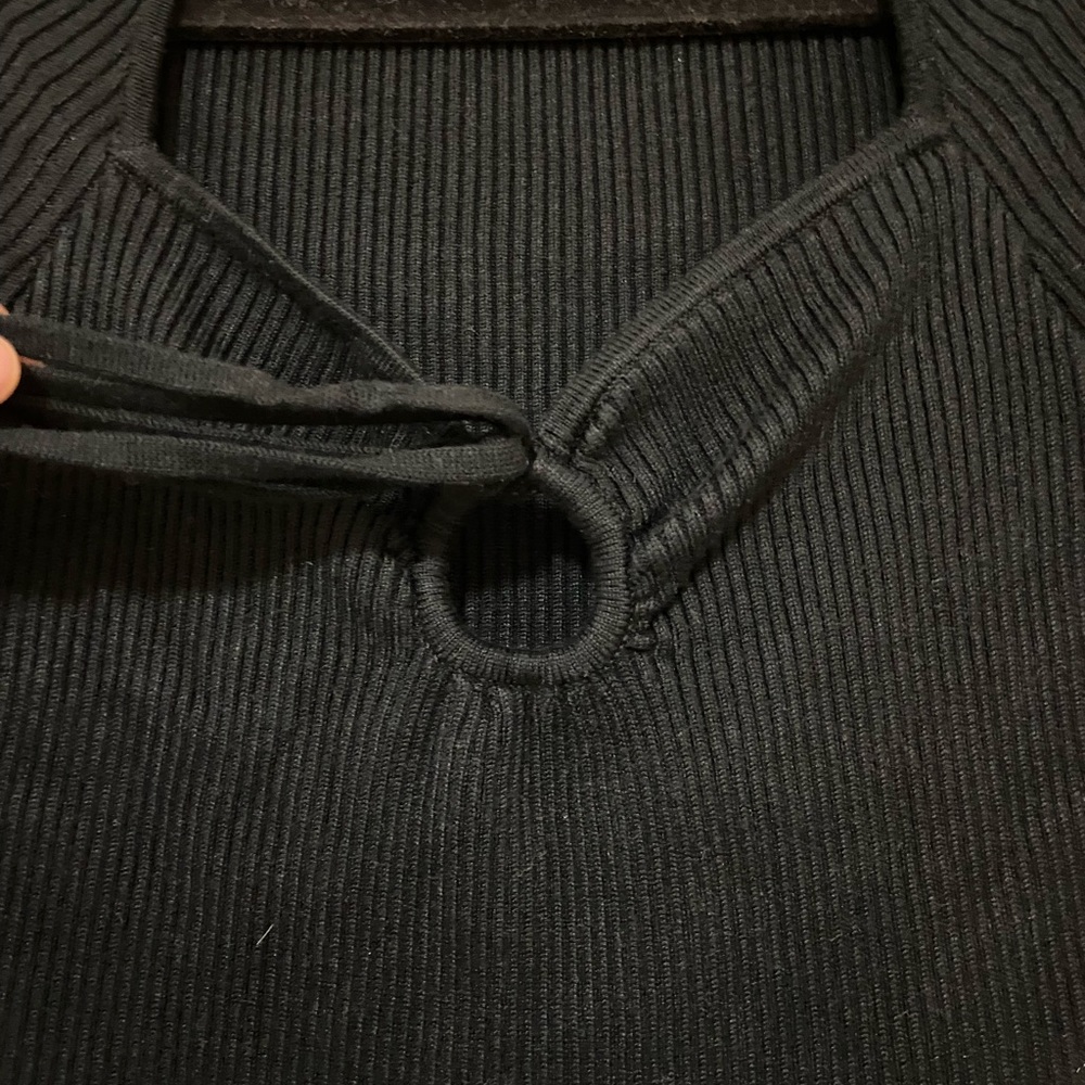 Abercrombie & Fitch Black Ribbed Long Sleeve Bodysuit - Picture 3 of 7